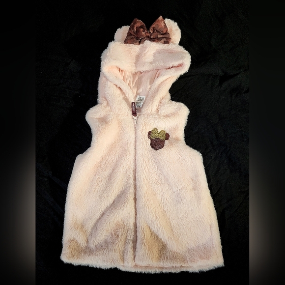 Disney Other - Disney Junior Minnie Faux Fur Zip Up Vest - Size 3T